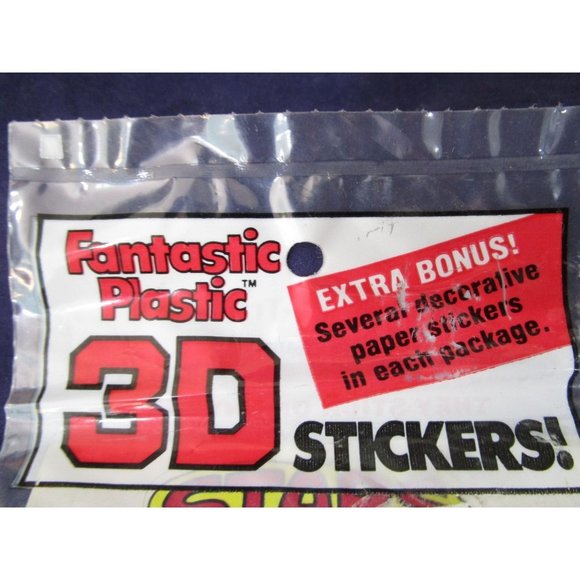 Fantastic Plastic 3D Stickers Extra Bonus Vintage 1983 Gordy Intl Factory Sealed - Picture 7 of 9